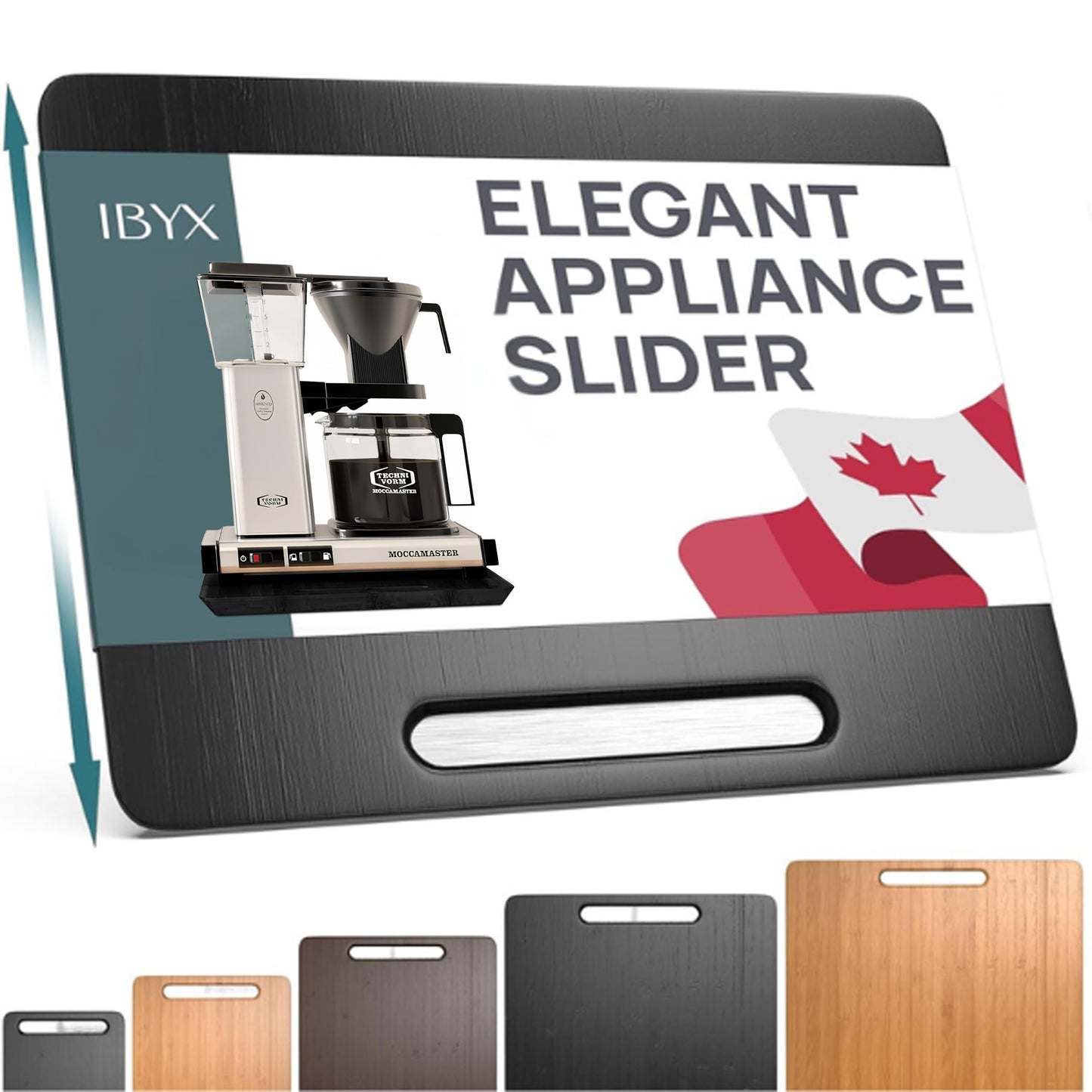 Ibyx Elegant Round Sliding Tray for Your Pressure Cooker, Air Fryer & Heavy Kitchen Appliances - Sturdy, Slides Easily from Under The Cabinet (Natural, 13”)