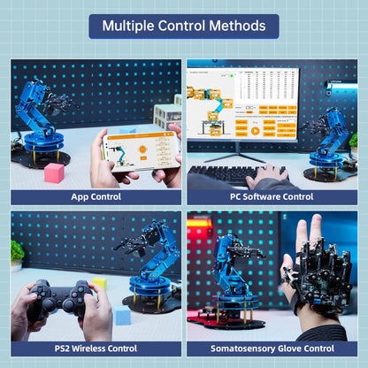 Robotic Arm for Arduino AI Vision & Voice Interaction Serial Bus Servo Smart 6DOF Robot Arm, STEM Project Educational Robot with Tutorials, Science/Coding/Programming Set, LeArmAI Standard Kit