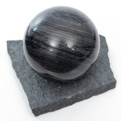 RUMINERAL Specular Hematite Sphere 56-60 mm with Stand Polished Crystal Stone
