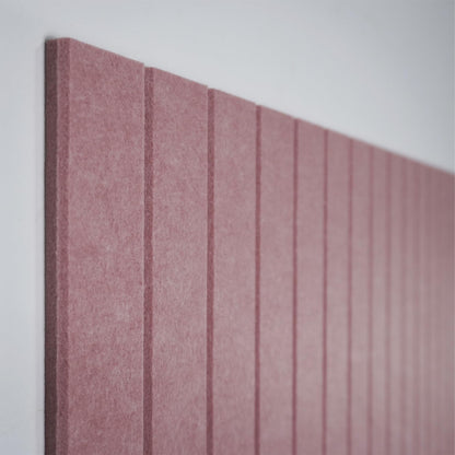 TENACR Cork Board Alternative-Felt Slat Wall Paneling,Office Bulletin Board for Decoration, Suitable for Displaying Photos and Documents, with Removable Adhesive Labels,12-Pack (Pink)