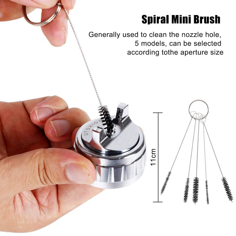 17pcs Multi-Purpose Spray Gun Cleaning Kit,Nylon Brushes Paint Gun Cleaning Kit Mini Brushes & Needles for Clean Airbrush Nozzles Spray Guns Tattoo Equipment (17)