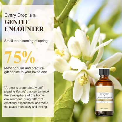 EUQEE Orange Blossom Fragrance Oils, 2.02 Fl oz/60ml Essential Oils with Glass Dropper for Diffusers, Soap Candle Making, Aromatherapy