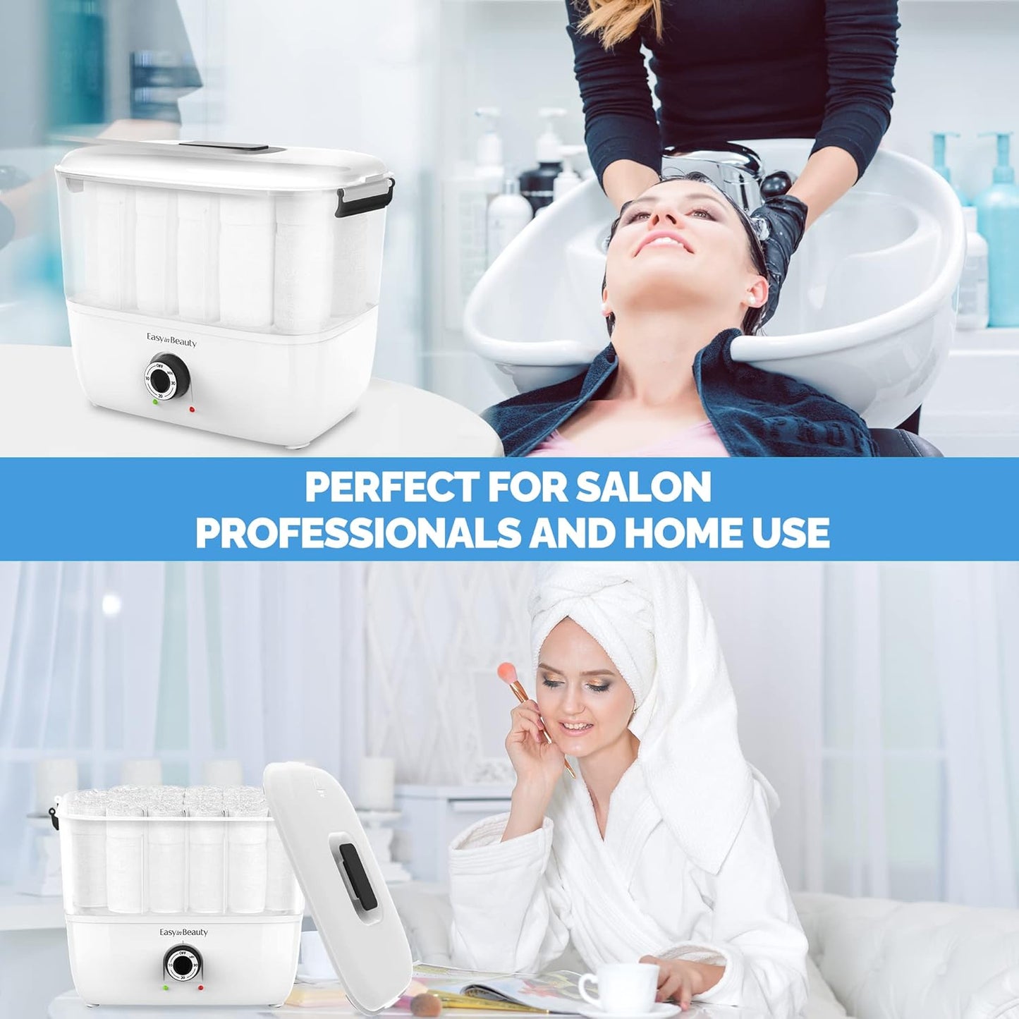 EasyinBeauty Hot Towel Warmer for Facials, Holds 16 Small Towels, 5L Portable Towel Steamer with Quickly Heating in 1-5 Mins, Auto Off Timer Foldable Towel Warmers for Spa, Barber, Manicures, Massage