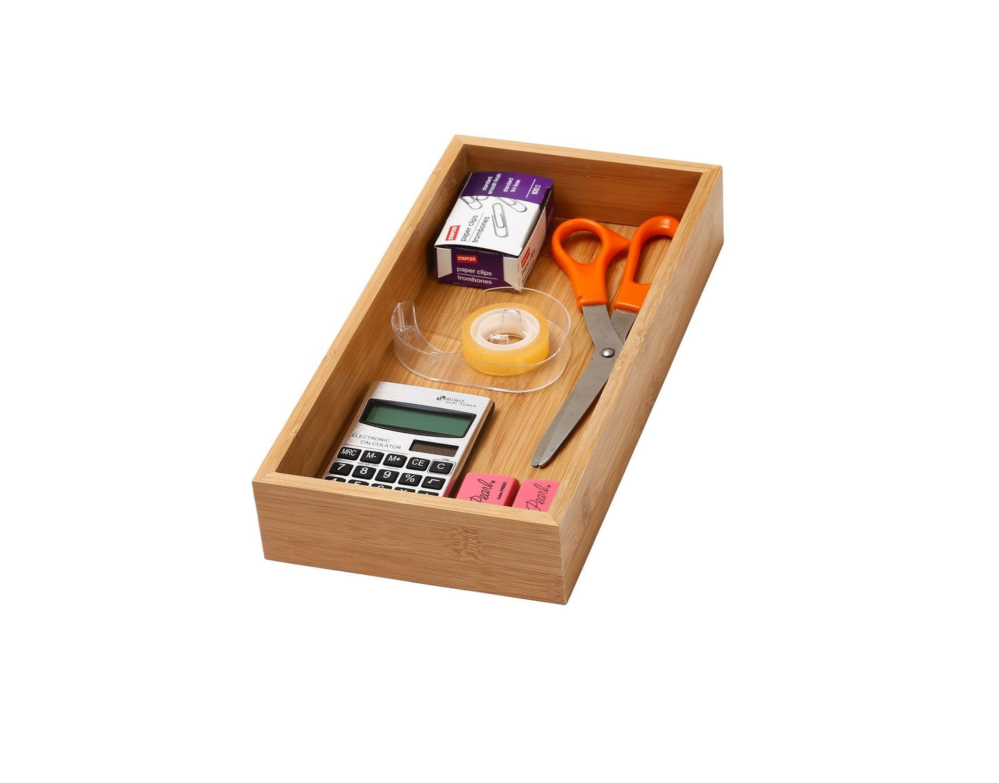 YBM HOME Bamboo Drawer Organizer Storage Box for Kitchen Drawer, Junk Drawer, Office, Bedroom, Children Room, Craft, Sewing, and Bathroom, 6x15x2 inch
