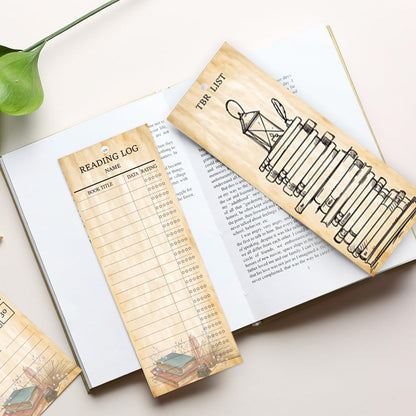 Book Tracker Bookmark Reading Log Journal 30-Day Habit Record Cardstock, 30PCS Cards with Tassel Creative Reading Accessories for Book Lover Reader Student Teacher