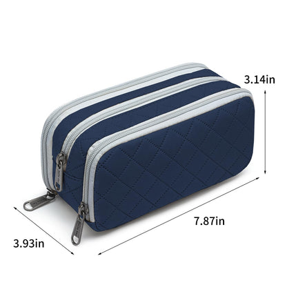 Della Gao Large Pencil Case, Big Capacity Pencil Pouch with 3 Compartments, Office Pencil Bag with Zipper, Big Pen Case for Adults (01-3SLLG)
