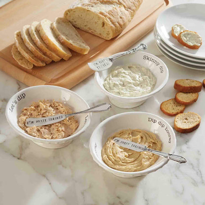 Mud Pie Dip Bowl Set, Hooray, 2" x 6"