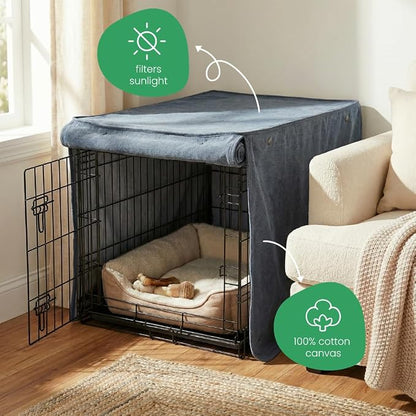 Molly Mutt Dragonstone Dog Crate Cover, GOTS-Certified 100% Organic Cotton Canvas Cover for Dog or Puppy Kennel and Cage, Washable, Free of Harmful Chemicals, Huge, Fits 36"x23"x25" Crate