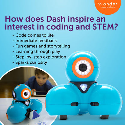 Wonder Workshop Dash Robot - Coding Robots for Kids 6+ - Voice Activated STEM Robot Toys - Interactive, Educational & Programmable