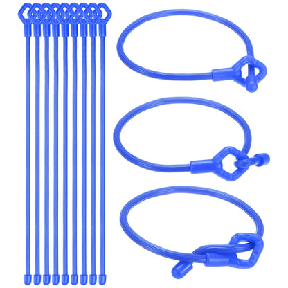 M METERXITY 12-Pack Adjustable Plant Ties, 12inch/30.48cm Silicone Flexible Multi-Function Sturdy Garden Twist Tie for Plant Support/Tree/Shrub/Vine, Reusable Support Twine [Blue]