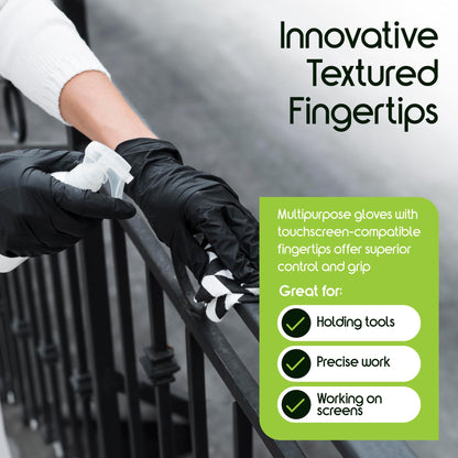 Inspire Black Nitrile Gloves | THE ORIGINAL Quality Black Gloves Disposable Latex Free | 4.5 Cooking (Nitrile, Medium)