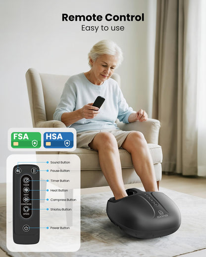 COMFIER Large Shiatsu Foot Massager with Heat,Size Up to 15",FSA Eligible Items & HSA Store,Electric Feet Massager for Plantar Fasciitis,Neuropathy,Foot Warmer,Father‘s Day Gift for Dad