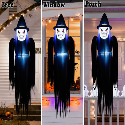 SRKLH 6FT Halloween Inflatables Hanging Ghost Outdoor Decorations Blow Up Yard Decor with Built-in LEDs for Tree Window Porch Lawn Party Decor