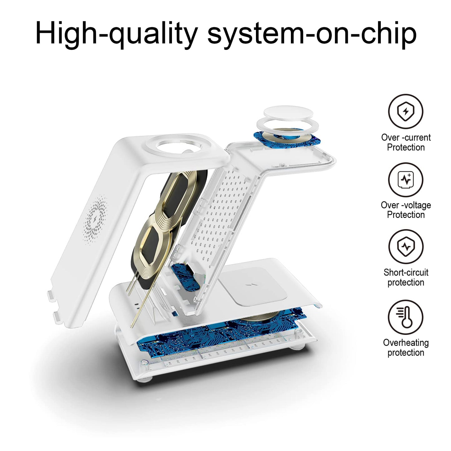 Wireless Charging Station for Samsung Wireless Charger Galaxy Watch 8/7/6/5/4/3 Active 2/1 Stand Galaxy S25 Ultra/S25/S24/S23/S22/S21/Note20/10 Z Fold Flip 7 Galaxy Buds3/2 Pro/Live Multiple Devices