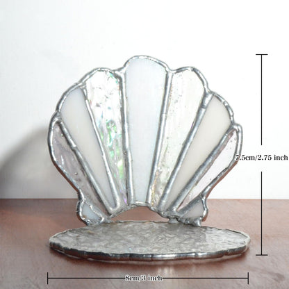 Handmade Stained Glass Shell Candle Holder - Elegant Tabletop Decor for Living Room, Bedroom & Dining Room, for Women, Mom & Wife for Valentine's Day, Christmas, Birthday & Anniversary