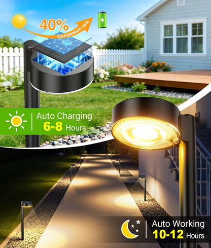 ELECLINK 12 Pack Solar Pathway Lights Outdoor, Solar Powered Landscape Path Light with Bigger LED Lens, Brighter Up to 12 Hrs Waterproof Outdoor Solar Light for Yard Garden Walkway Driveway Sidewalk