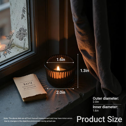 Aloelcap12PCS Amber Tealight Candle Holder Set, 2''X 1.3''Votive Candle Holders for Party Supplies, Tea Light Holders for Tablecenterpieces, Home Decor
