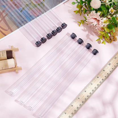 WEBEEDY 15 PCS Incense Storage Tubes with Black Lid Clear Acrylic Tube for Incense Sticks Storage Holder for Meditation Yoga Relaxation Prayer Party Decoration,9.13x0.59 Inch(No Incenses Stick)