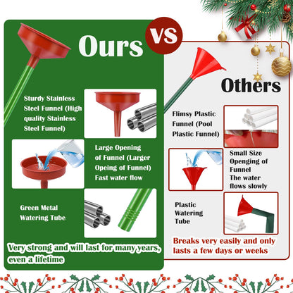 2pack 47inch Christmas Tree Watering Funnel Christmas Tree Watering System with Large Stainless Steel Tubes Xmas Tree Watering Device Easy Assembly Plant Watering Tool for Indoor Outdoor Xmas Tree