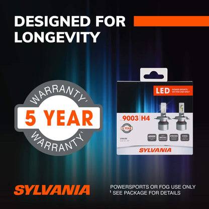 SYLVANIA 9003 H4 LED Headlight Bulbs - 2 Pack for Off-Road Use and Fog Lights