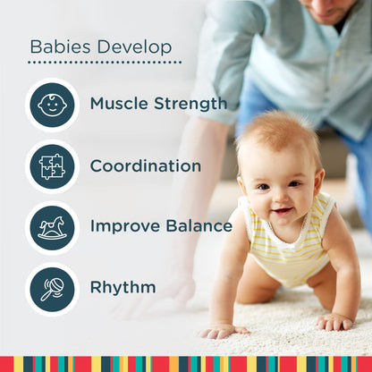 Jolly Jumper Iconic (Black), Doorway Baby Jumper, Indoor Exercise Saddle Seat, Adjustable Height, for Infants up to 28lbs, No Stand Required