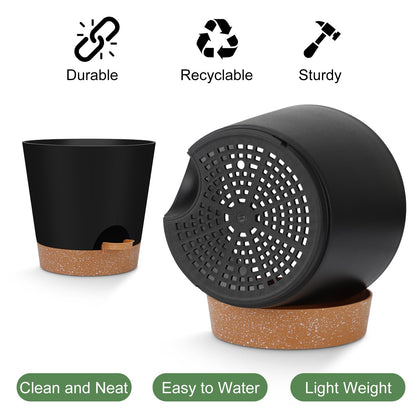 YNNICO Indoor Self Watering Planters with Drainage Holes and Saucers