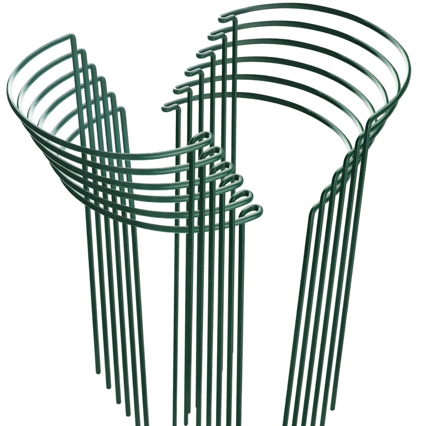 HiGift 12 Pack Plant Stakes for Indoor Plants, Metal Garden Peony Support Cages, Outdoor Plant Supports Ring Prop, Large Plant Stake for Hydrangea,Rose,Flower,Vine,Potted Plants (10" W x 15.8" H)