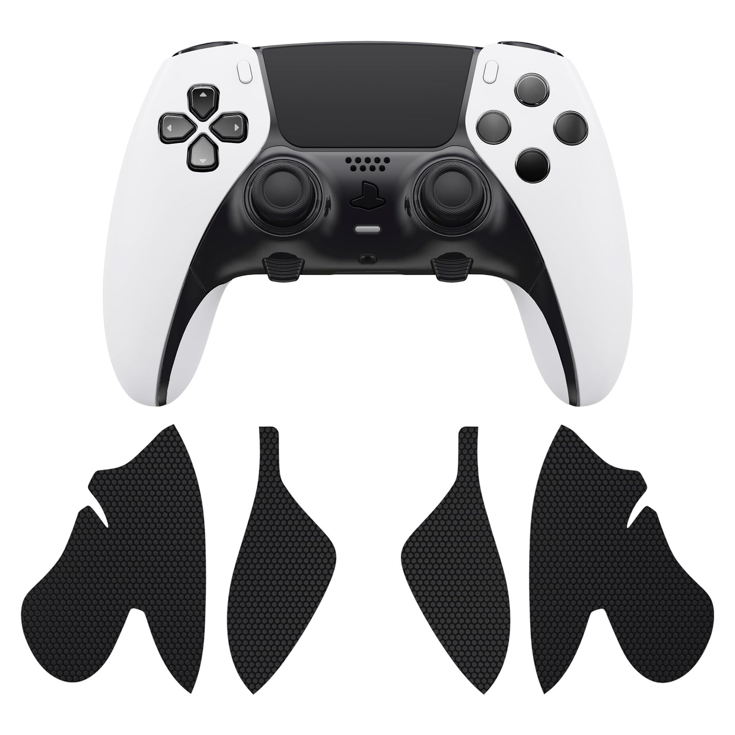 PlayVital Anti-Skid Sweat-Absorbent Controller Grip for ps5 Edge Wireless Controller, Professional Textured Soft PU Handle Grips Anti Sweat Protector for ps5 Edge Controller - Black