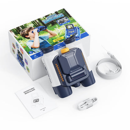 Aspoven Binoculars for Kids, Night Vision with 2.4" Screen, HD Digital Binoculars for Boys and Girls Ages 4-12, Portable Kids Binocular, Photo Video Capture & 9 Puzzle Games (White)