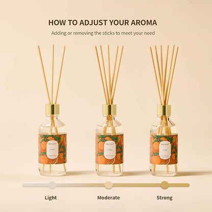 Airkeep Reed Diffuser Oil Set with Reed Sticks, Gardenia Aromatherapy Oil Scent Diffuser for Home Office Bathroom Decoration Perfume and Gifts 3.38 oz/100ml