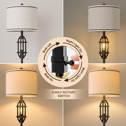 G-SAFAVA 62.5" Floor Lamp for Living Room Industrial Black Standing Tall Lamps for Bedroom Mid Century Modern Corner Floor Lamps for Office Nursery Reading Light Room Lamp, Bulbs Included