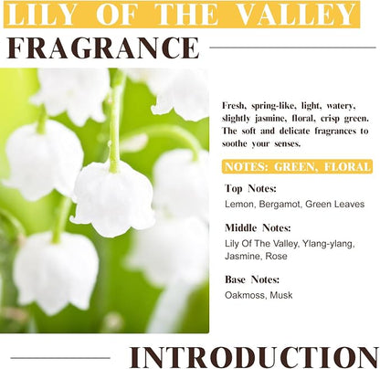 EUQEE 60ML Lily of The Valley Fragrance Oil Premium Essential Oil with Glass Dropper for Diffuser, Soap Candle Making - 2.02 Fl oz