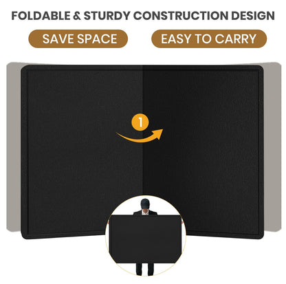 Large Bulletin Board, 48 X 36 inches Felt Board Notice Pin Board, 4' x 3'Cork Board Alternative for Wall, Self-Adhesive Vision Board Mood Board Foldable Photo Board with 30 Pushpin (Black)