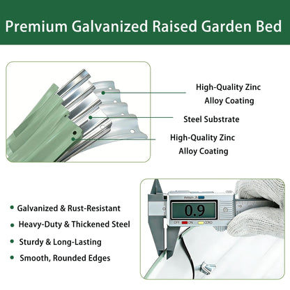 Gartist 2 Pack Raised Garden Bed Kits, 4x2x1FT Green Oval Galvanized Outdoor Planter Beds, Easy Assembly Metal Raised Bed for Vegetables, Flowers & Herbs