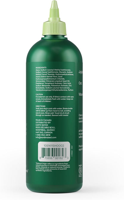 Earth Rated Dog Detangler Shampoo & Conditioner, Hypoallergenic 3-in-1 for Dogs & Puppies, Deodorizing, 98.5% Natural Origin Ingredients, for Doodles & Poodles, 16 oz