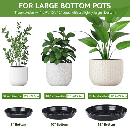 AKODENORA 10 Pack Plant Drip Trays, 10inch Heavy Duty Plastic Plant Saucer, Plant Pot Saucers Bulk, 1.5'' Deeper Plant Plates to Catch Water Durable Flower Pot Plant Saucer for Indoors Outdoor Use
