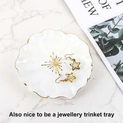 Elegant Bathroom Soap Dish, Inspired by Nature Hibiscus Flower, Ceramic Soap Dish Holder, Self-Draining and Multiple Styles for Bathroom Kitchen Accessories