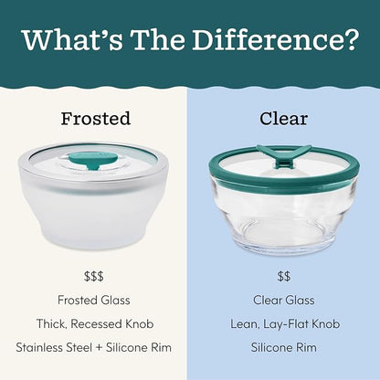 Anyday 4-Piece Large Glass Food Storage with Glass Lids | Plastic-Free Meal Prep & Microwave Cookware | Stackable Airtight Storage Container with Vented Lid for Microwave-Safe Reheating