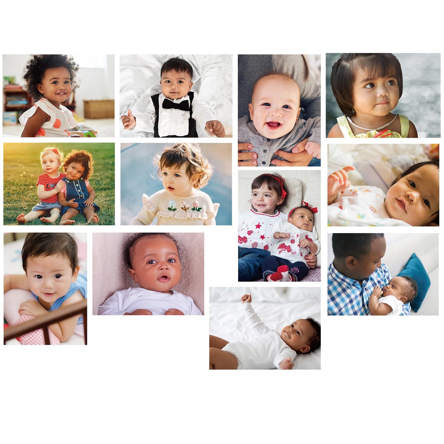 Motiskyy 12 Pcs Diversity Posters for Classroom Preschool Educational Learning Real Pictures for Daycare Home Multicultural Awareness(Infant Real Photo Poster Style)