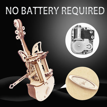 3D Wooden Puzzle for Adults - Cool Cello Music Box DIY Model for Adults to Build Wood Crafts Mechanical Puzzle Building Kits for Age 14+Years Old