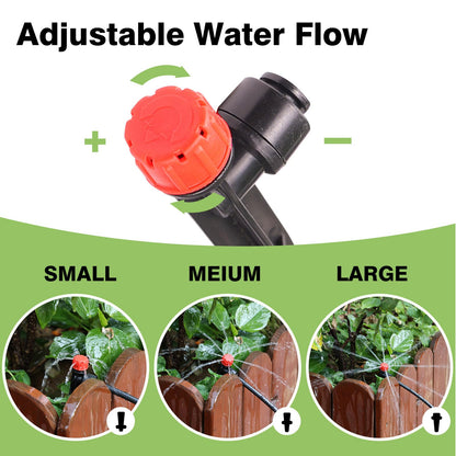 Maotong 32 Pack New Easy-Connect Drip Emitters Sprays for 1/4" Drip Irrigation Tubing (16 Pcs Quick-Connect Emitters Vortex+16 Pcs Quick-Connect Emitters Stream)