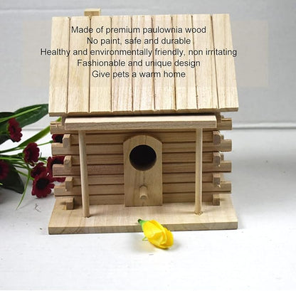 Wooden Birdhouse, Unpainted Bird Nest DIY Kit Paint Hanging Mini Bird Houses for Outside DIY Crafts Indoor Outdoor Nesting Box Garden Decoration