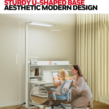 Honeywell 16500LM LED Floor Lamp - 06E Ultra Sunturalux Eye Caring 4000K Natural Daylight Modern Tall Reading Lamp, 160W Dual Light Source Dimmable Standing Light for Home Office Living Room Bedroom