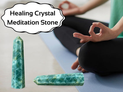 Aquamarine Crystal Towers ~ Natural Healing Crystal Point Obelisk for Reiki Healing and Crystal Grid (3" to 4" INCH)