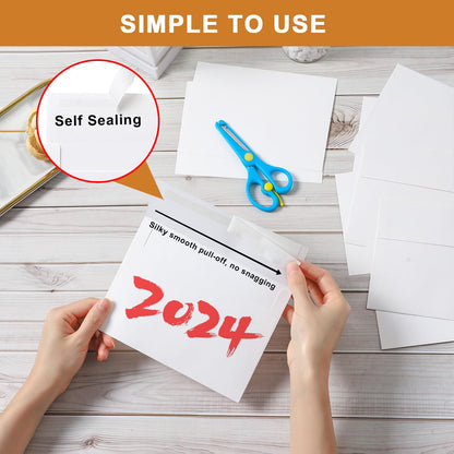 Silunkia 100 Packs White Single Panel Blank Cards and Envelopes 5 x 7 Heavy Flat Cardstock and A7 Envelopes Self Seal for Wedding Invitations, Birthday Party, DIY Greeting Cards, Graduations