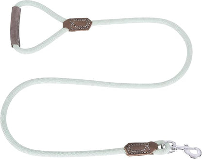 Mile High Life | Premium Leather Dog Leash | Strong Rope Leash | Leather Handle | Zinc Alloy Strong Clasp | Small Medium Large Dogs | 4/5/6 Feet(Green, 72 Inch (Pack of 1))