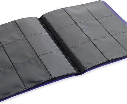 Vault X 9 Pocket Standard Strap Binder, Holds 360 Trading Cards in 20 Side-Loading Pages (Purple)