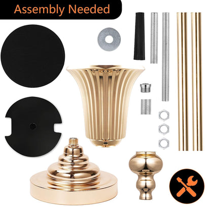 32.5inch Versatile Metal Wedding Centerpiece Vases - Set of 2 Tall Gold Trumpet Vases for Road Lead, Elegant Centerpiece Stands for Wedding Reception Party Events Anniversary (Gold, 32.5in - 2Pcs)