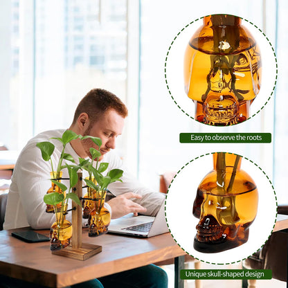 Plants Propagation Stations Skull Glass Propagation Birthday Gift for Women Garden Plant Lovers - 4 Skull