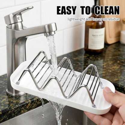 Soap Dish Holder Stainless Steel Self Draining with Tray, Shampoo Bar Holder for Shower, Rustproof Bathroom Soap Dish Organizer for Shampoo Bars, Conditioner Bars, Kitchen Sink Countertop